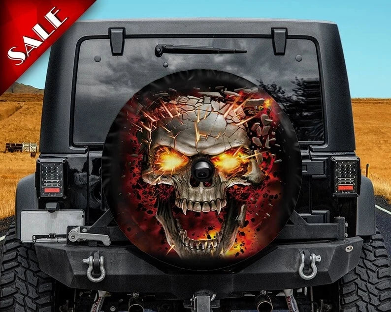 Sugar Skull Spare Tire Cover for SUVs and Trailers - view 11