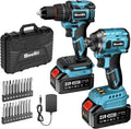 SEESII 21V Brushless Cordless Drill & Impact Driver Kit (2x4.0Ah)