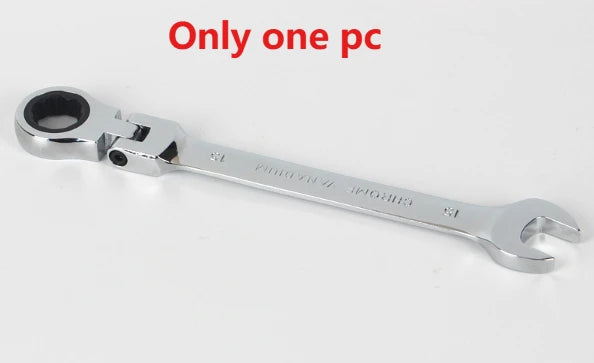 Ratchet Combination Wrench Set 6-32mm Metric Flexible Head with Canvas Bag