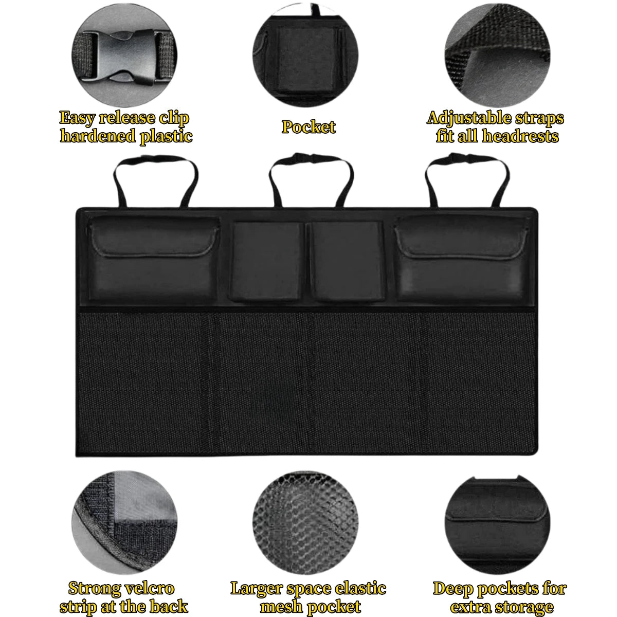 Car Organizer Backseat Hanging Organizer Kit With Large Storage Bag Super Capacity Trunk Organizer For SUV Truck Van Save Space