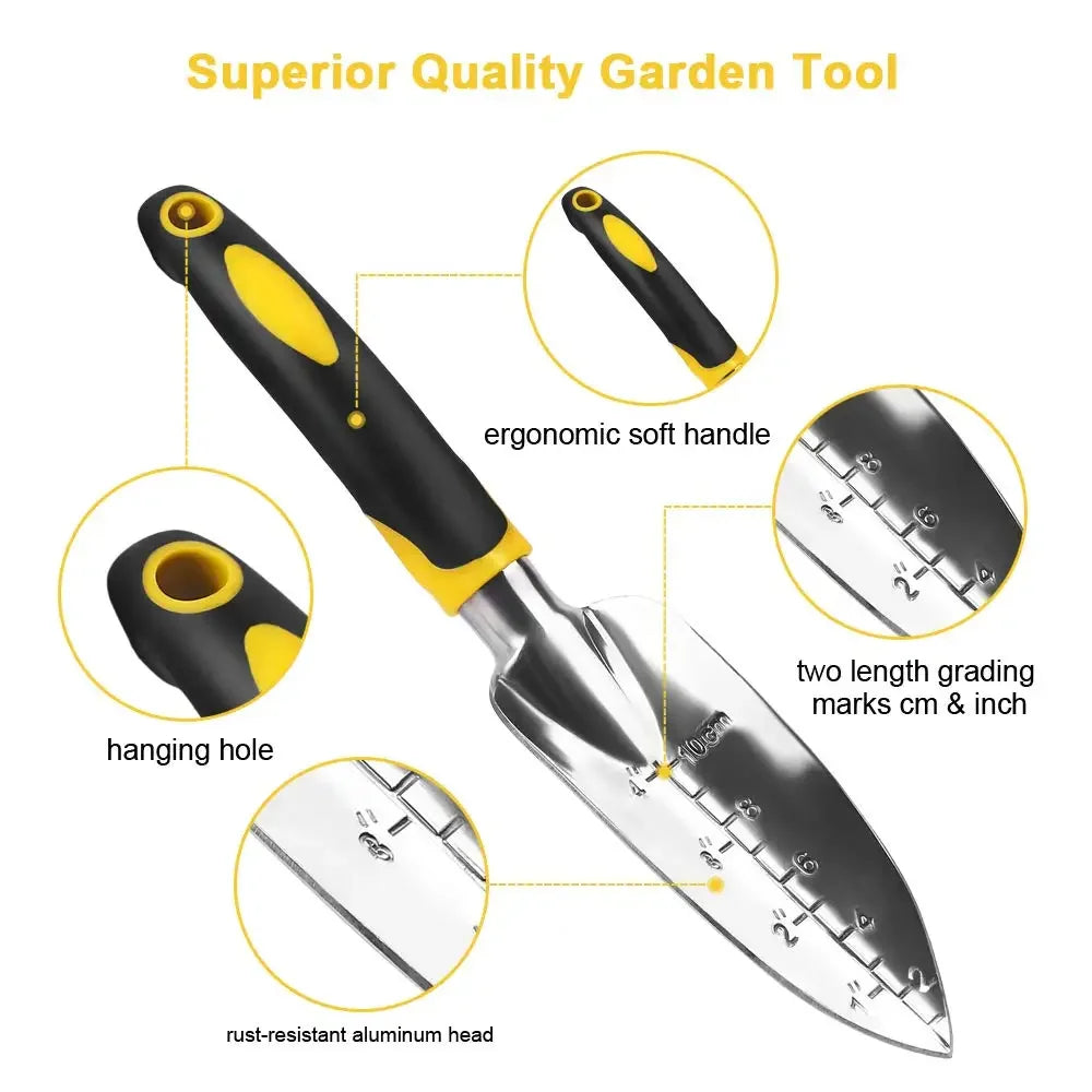 Garden Hand Tool Set – Trowel, Rake, Cultivator & Weeder