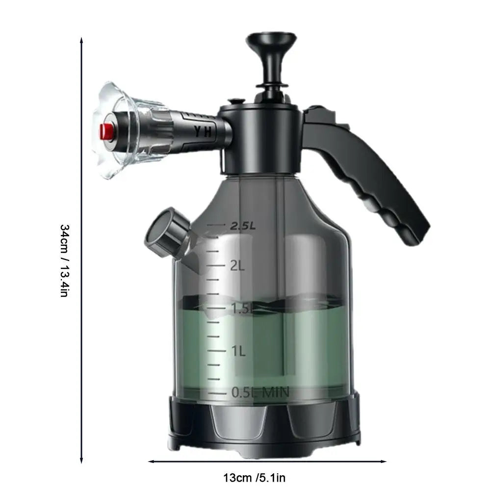 3L hand pump foam sprayer, pneumatic car wash bottle with 3 nozzles
