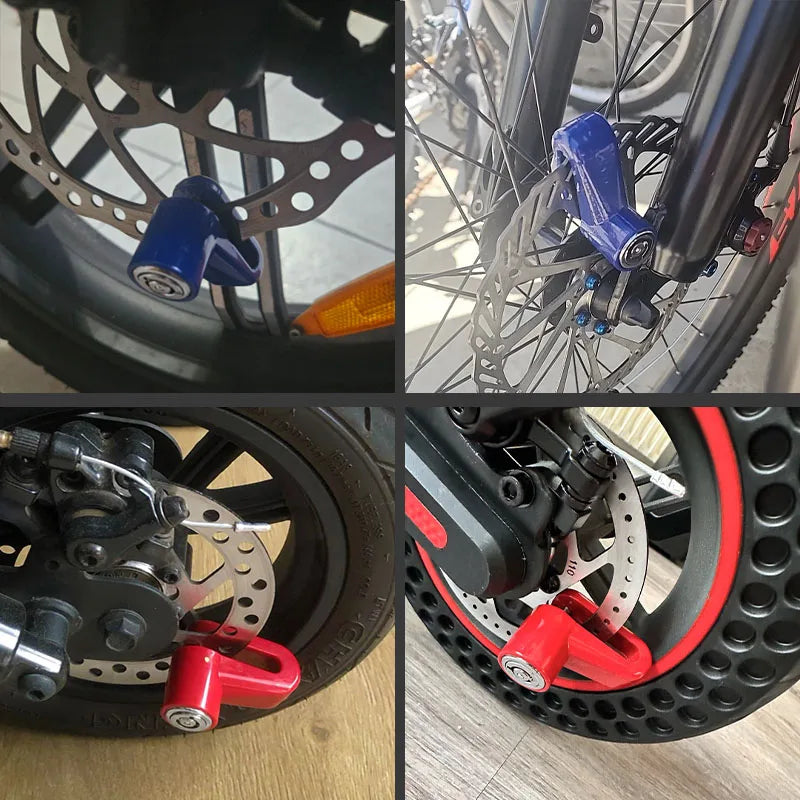 Motorcycle Bike Anti-Theft Wheel Disc Brake Lock, Safety Disc Wheel Lock, Mountain Road Bike Padlock with Keys
