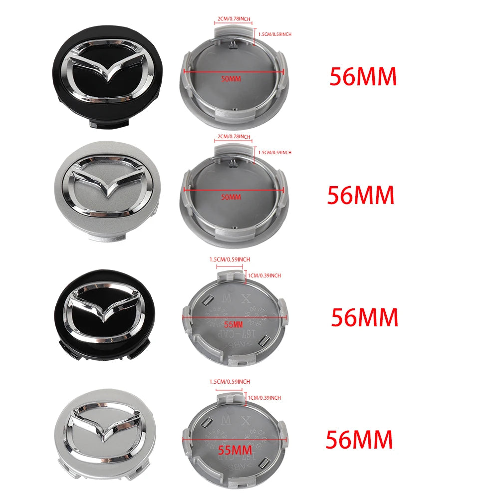 56mm Wheel Center Hub Caps for Mazda CX Series, 4-Pack - image 8