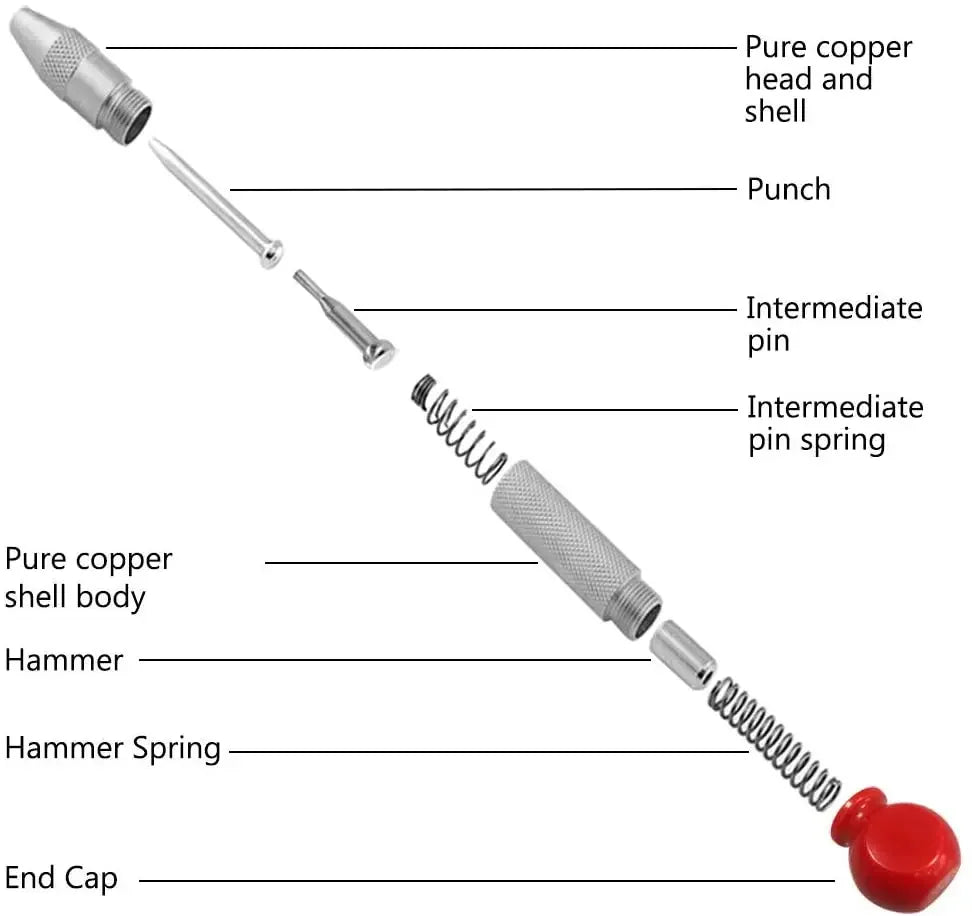 Automatic Center Punch Tool - Spring Loaded for Wood & Metal Marking - image 3