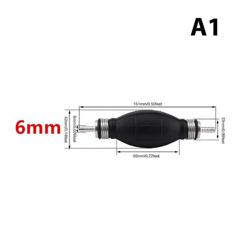 Hand Fuel Pump Line with Primer Bulb 6/8/10/12mm for Car Boat and Outboard