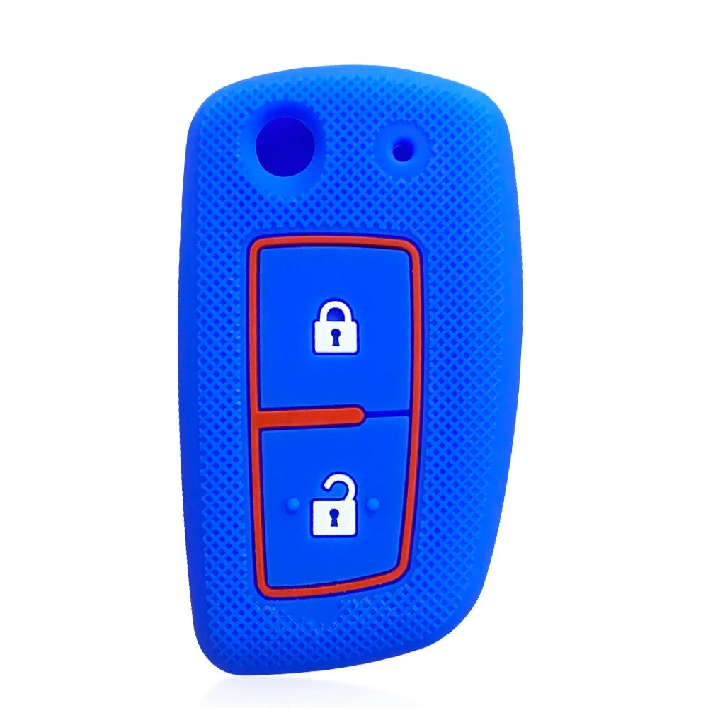 Silicone 2-Button Flip Key Cover for Nissan Qashqai J11, X-Trail & More