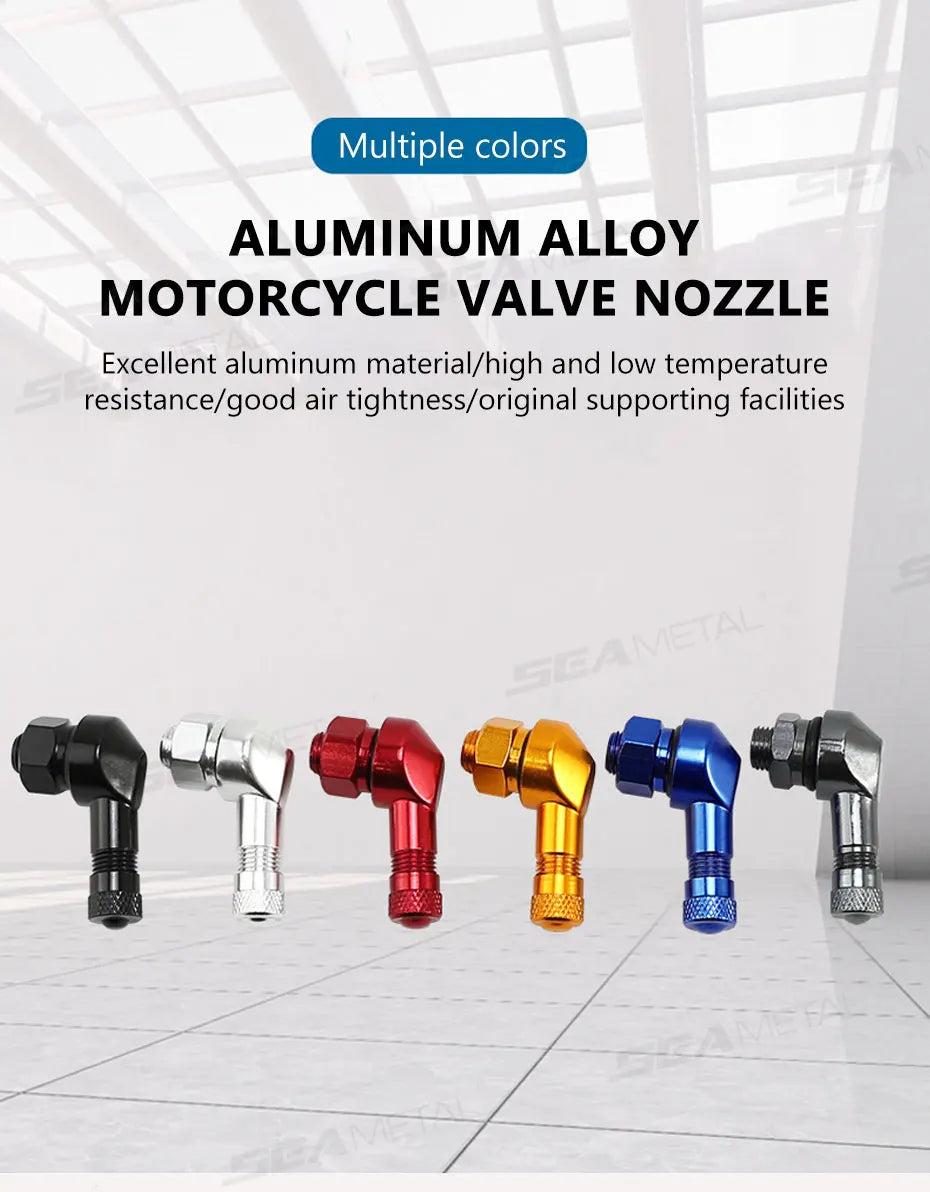 Universal Motorcycle 90° Tubeless Tire Valve Stem - CNC Aluminum 2PC - image 7