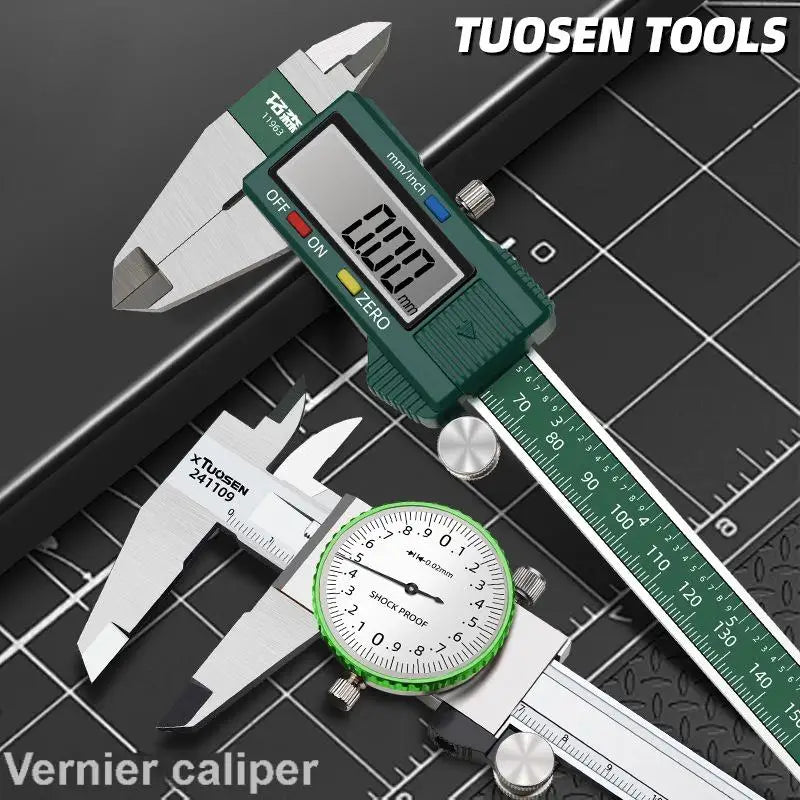Digital Stainless Steel Caliper 0-150mm, IP54 Shockproof, Dial Display