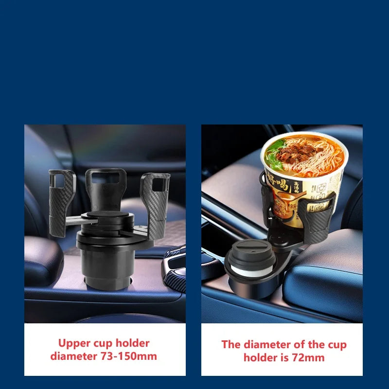 Car Mounted Cup Holder Rotating Car Double-Layer Storage Rack Cup Holder Center Console Beverage Rack