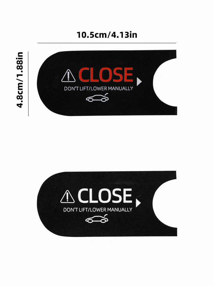 Electric Tailgate Warning Decal for Model Y and Model 3