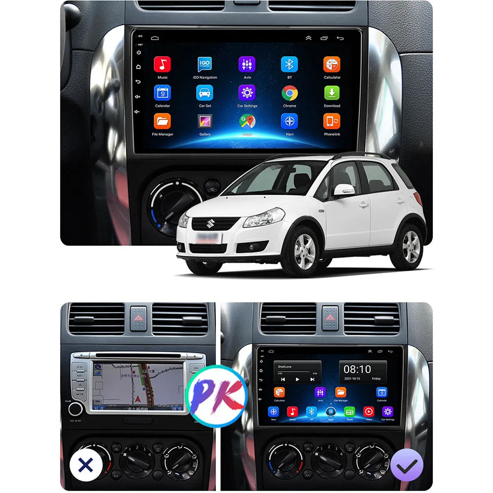 Android 16 Car Radio 2 Din 9-inch GPS CarPlay Suzuki SX4 Fiat Sedici - image 2