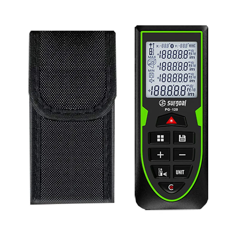 Green Laser Distance Meter 120m Rangefinder Rechargeable with Digital Level Measure Laser Tape