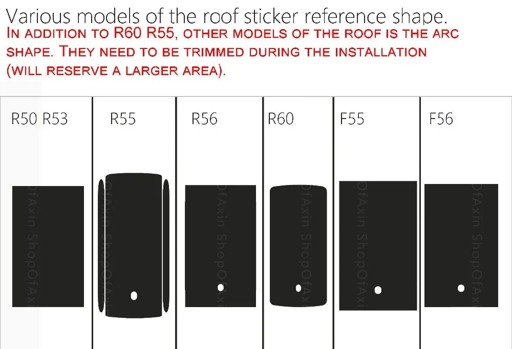 Roof Graphic Vinyl Wrap for Mini Cooper R50 R53 R55 R56 R60 F55 F56