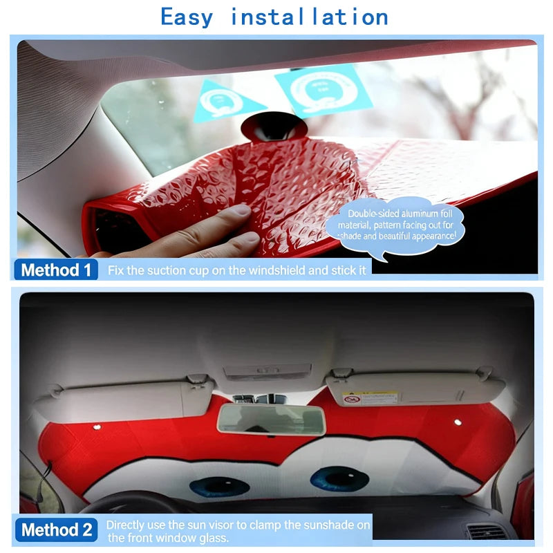 Cartoon Eyes Windshield Sunshade, 130 x 70cm