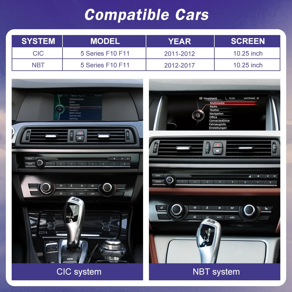 10.25-inch Wireless CarPlay Display for BMW 5 Series F10/F11 - image 2