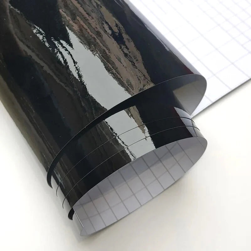 Glossy Black Car Wrap Vinyl - Self-Adhesive, Removable, Custom Sizes