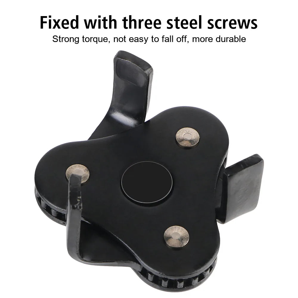 Oil Filter Wrench Tool Set With 3 Jaw Uninstall Removal Key From 2-1/2 Inch to 4.5 Inch Oil Filter Wrench