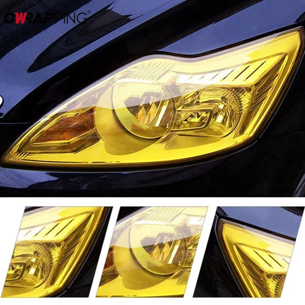 Golden Yellow PVC Headlight Taillight Tint Film - DIY Car Styling