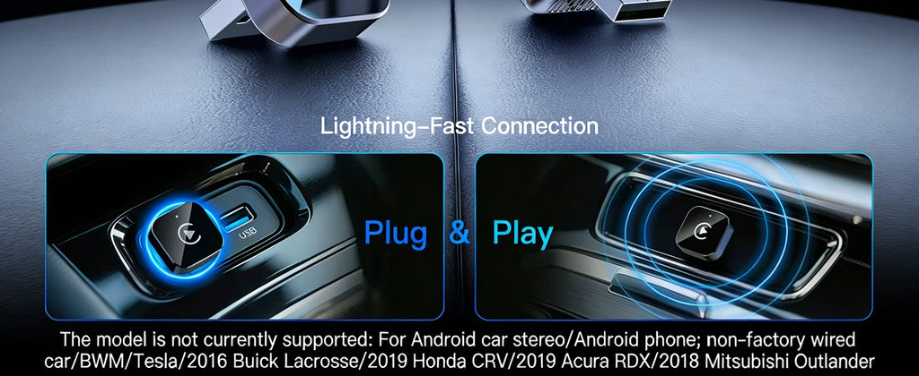 Wireless CarPlay Adapter for iPhone and Android Auto