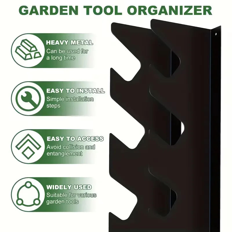 Garage Tool Organizer Wall Mount, Shed Yard Organization Racks for Walls, Horizontal Tool Racks, Shovels and Rakes, 4Floors