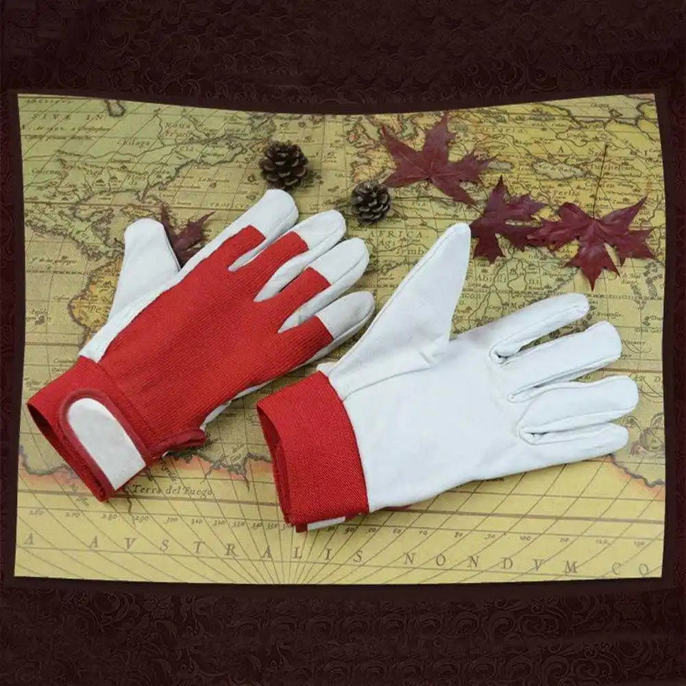 1pair Mechanic Work Glove Leather Welding Coat Heavy Industrial Glove Red White Heavy Sports Protective Gloves Sport Glove