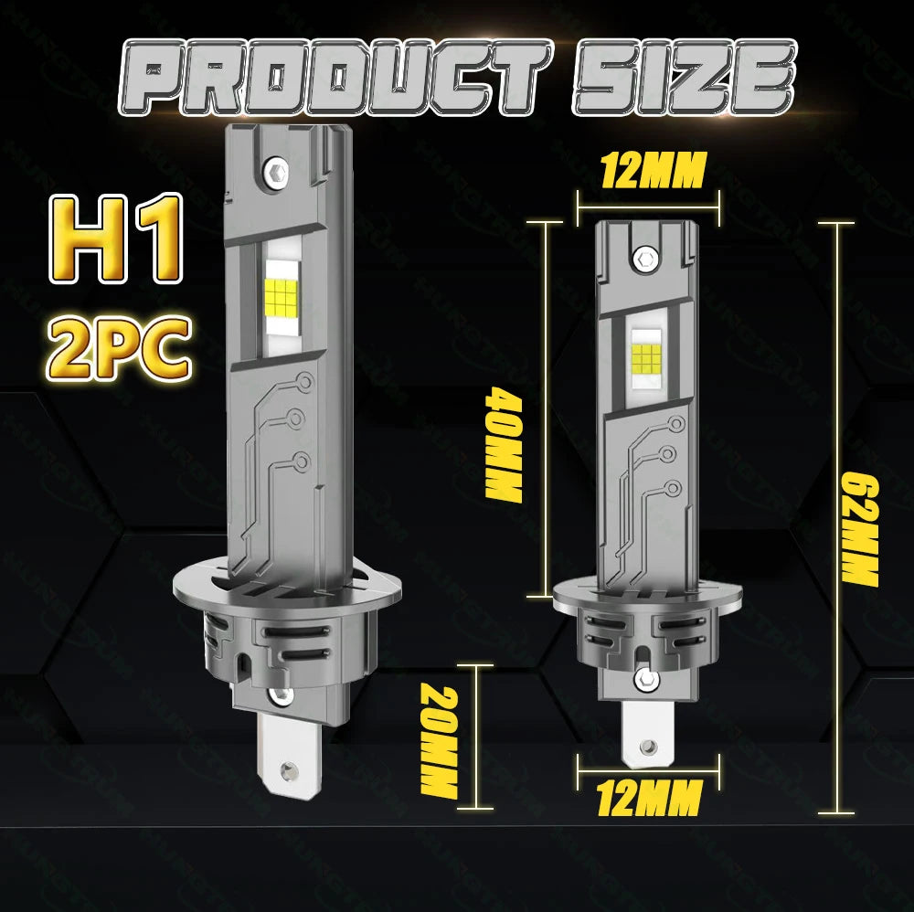 H1 LED Headlights 1500W CANBUS Mini Bulbs – 6000K White, Plug & Play - image 5