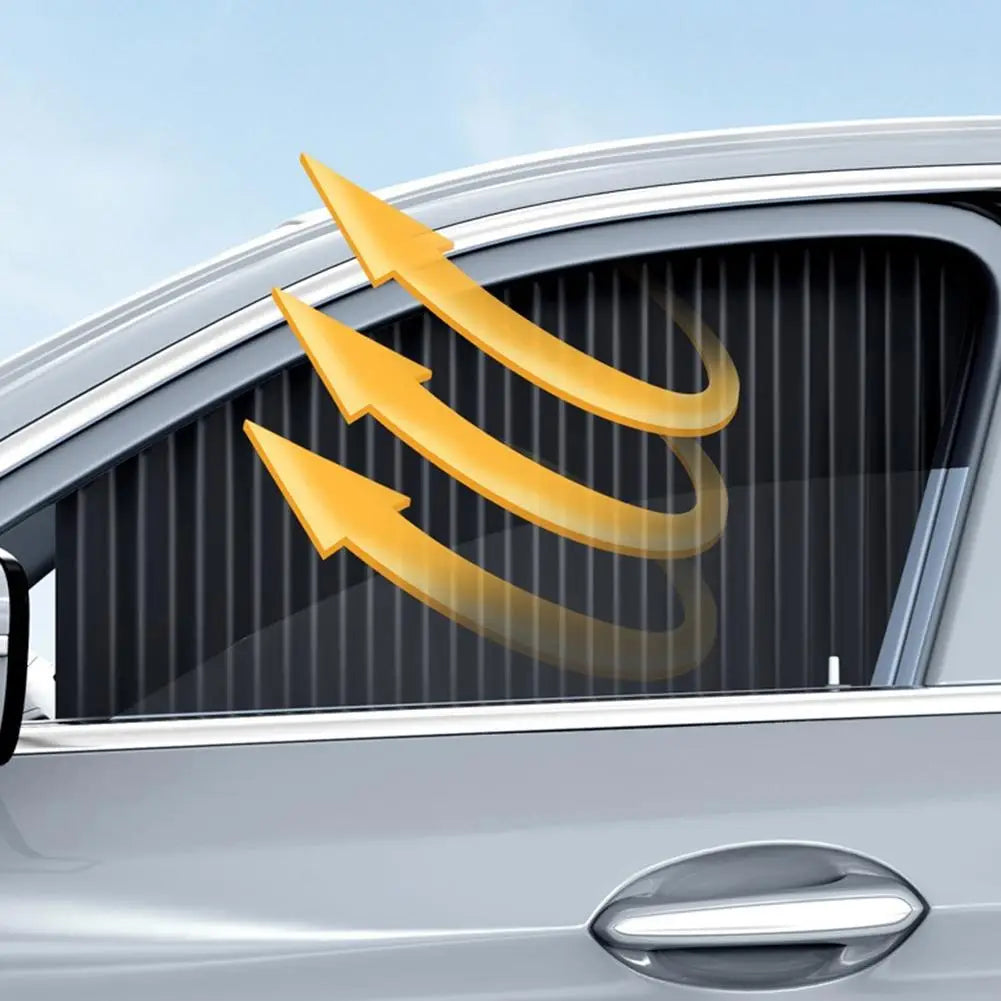 Car Side Window Pleated Sun Shades with Slide Track