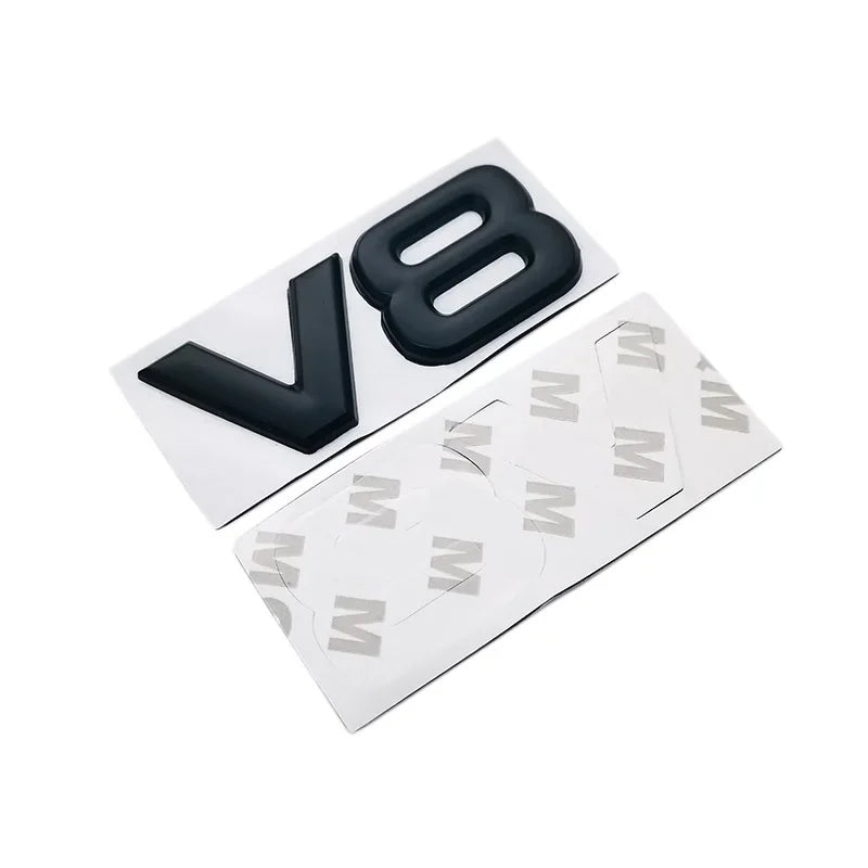 V8 Metal Car Emblem Badge - Waterproof Trunk Decal Sticker - image 3