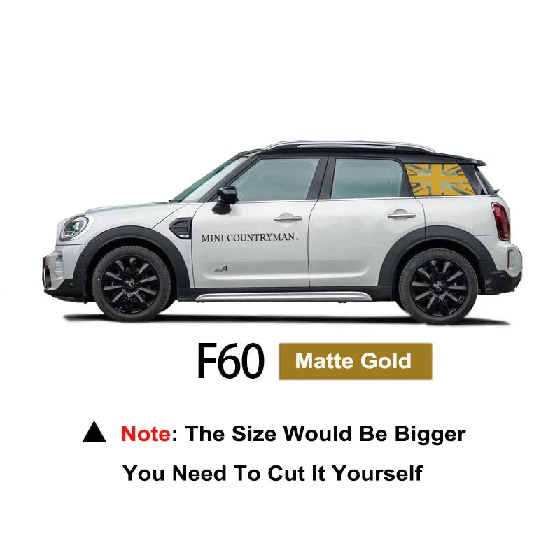 Union Jack Rear Side Window Decals for MINI Cooper, 2 pcs