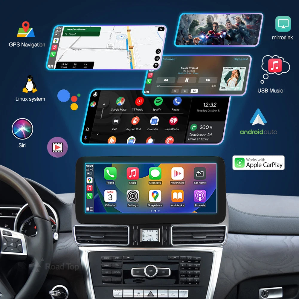 12.3" Touchscreen Mercedes ML/GLE/GLS 2012-2018 Wireless CarPlay - image 4