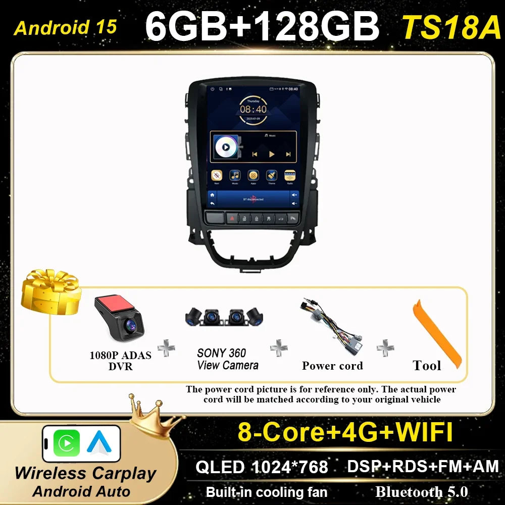 Android 15 Car Stereo GPS CarPlay for Opel Astra Vauxhall 2009-2015 - image 9