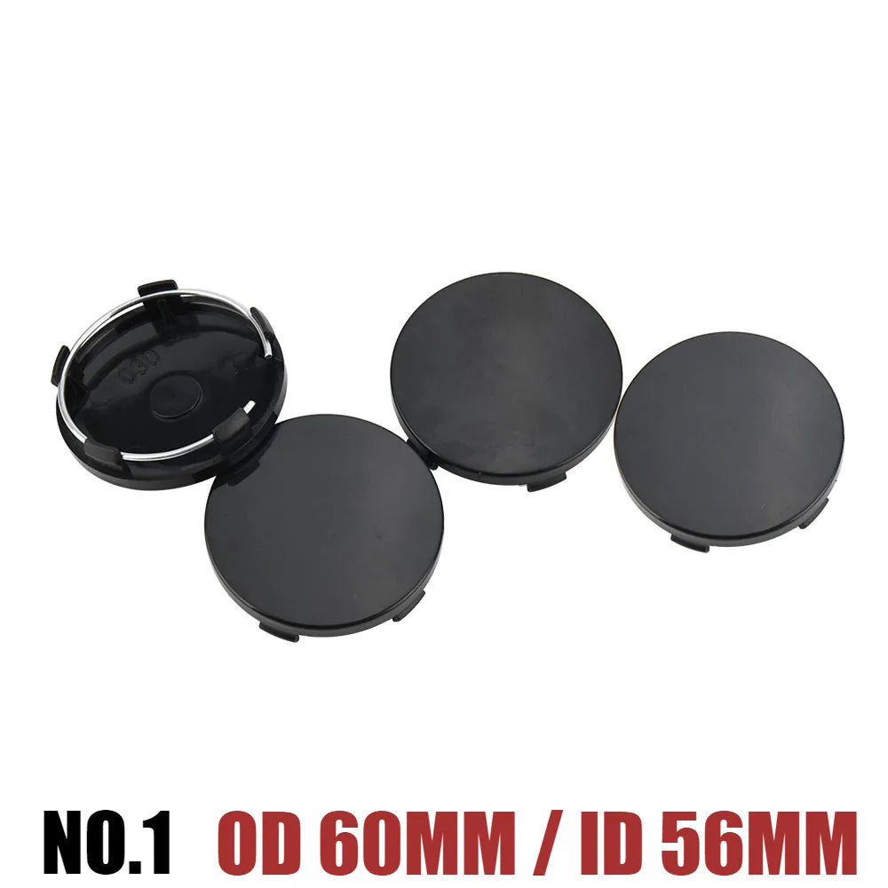 Universal Blank Wheel Center Caps, No Logo, Set of 4