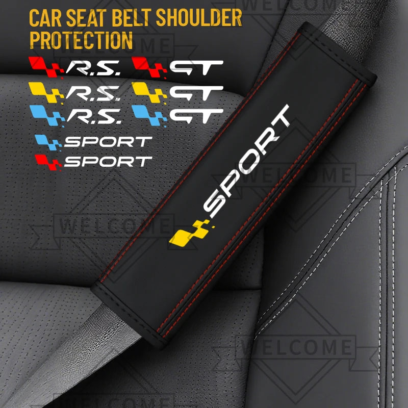 2-Pack Leather Seat Belt Shoulder Pads for Renault RS/GT