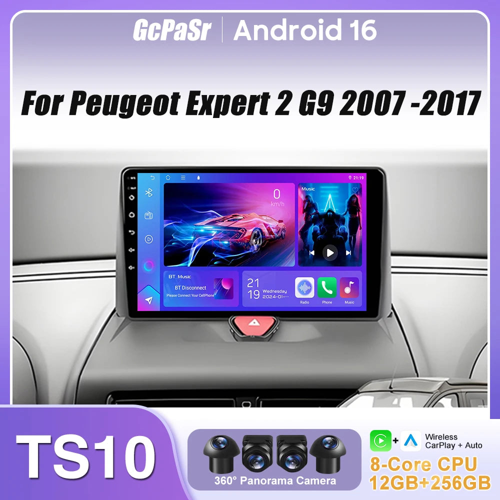 9" CarPlay & Android Auto Radio for Peugeot Citroen Toyota Fiat