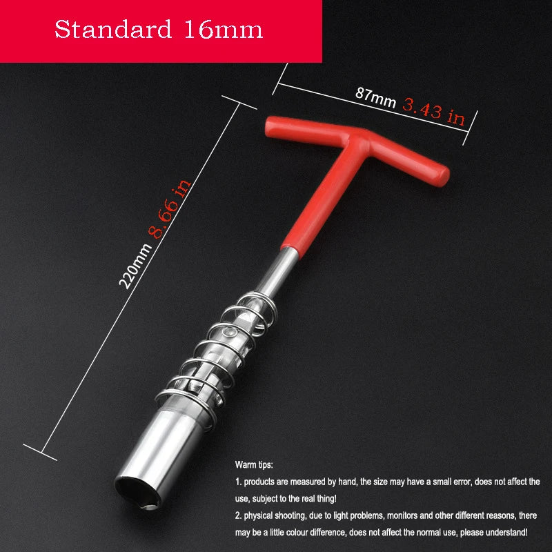 T Type Spark Plug Socket Wrench 360 Degree Swivel Head 14/16/21mm for Car Motorcycle