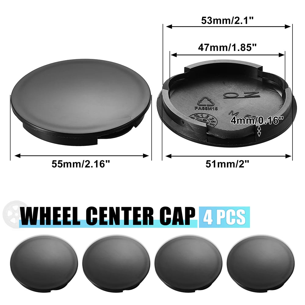 X Autohaux Universal Wheel Center Caps, 53-75mm 4-Pack - image 13
