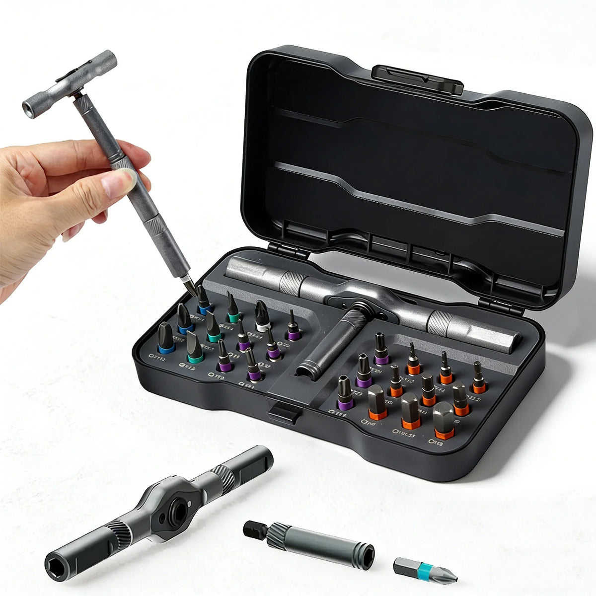 24-in-1 Ratchet Screwdriver Set | Magnetic Multi-Bit Tool Kit | Precision Hand Tools for DIY & Household Repair