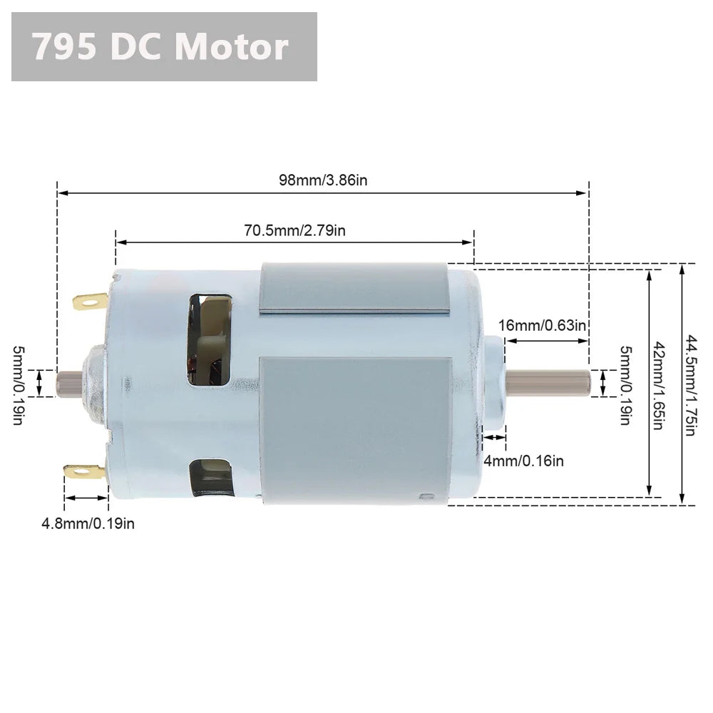 High-Speed 775/795/895 DC Motor - 12V/24V, 3000-12000 RPM - image 3