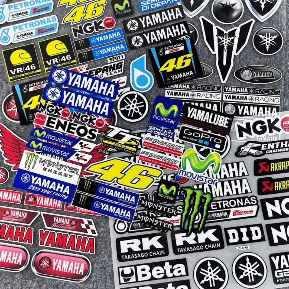 Reflective Racing-Style Motorcycle Sticker for Fuel Tank and Helmet