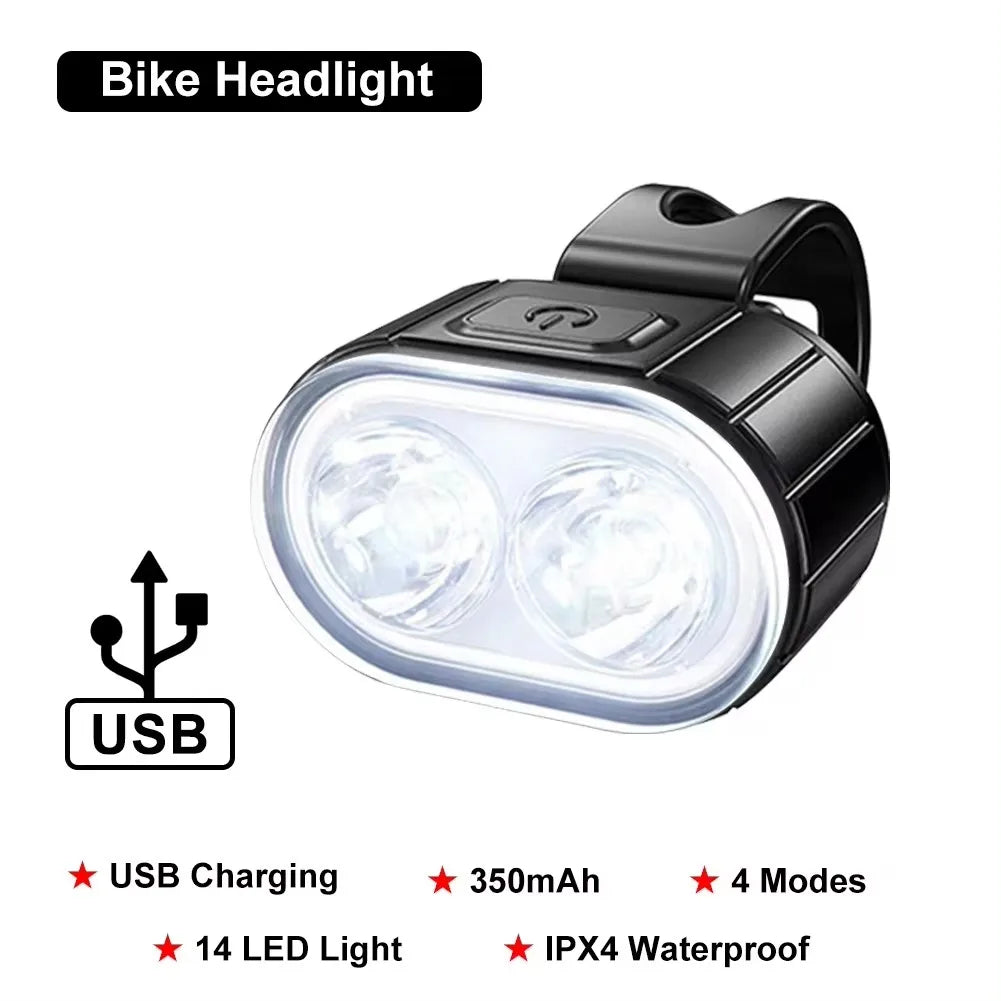 Front Rear Bike Lights Rechargeable Bicycle Cycling USB Cycle Light for Bicycle Lighting Front/Rear/Set Bike Lantern Accessories