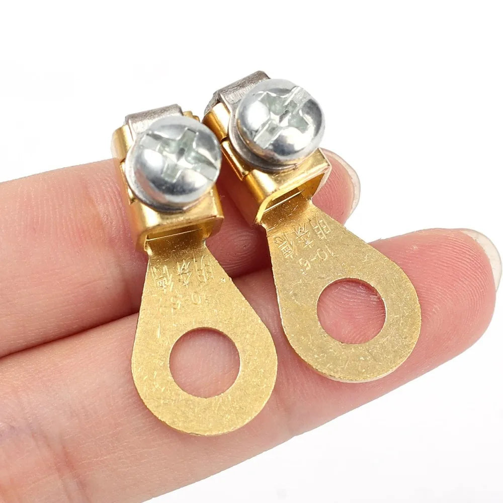 Solderless Copper Battery Cable Terminal Connectors, 6mm Hole