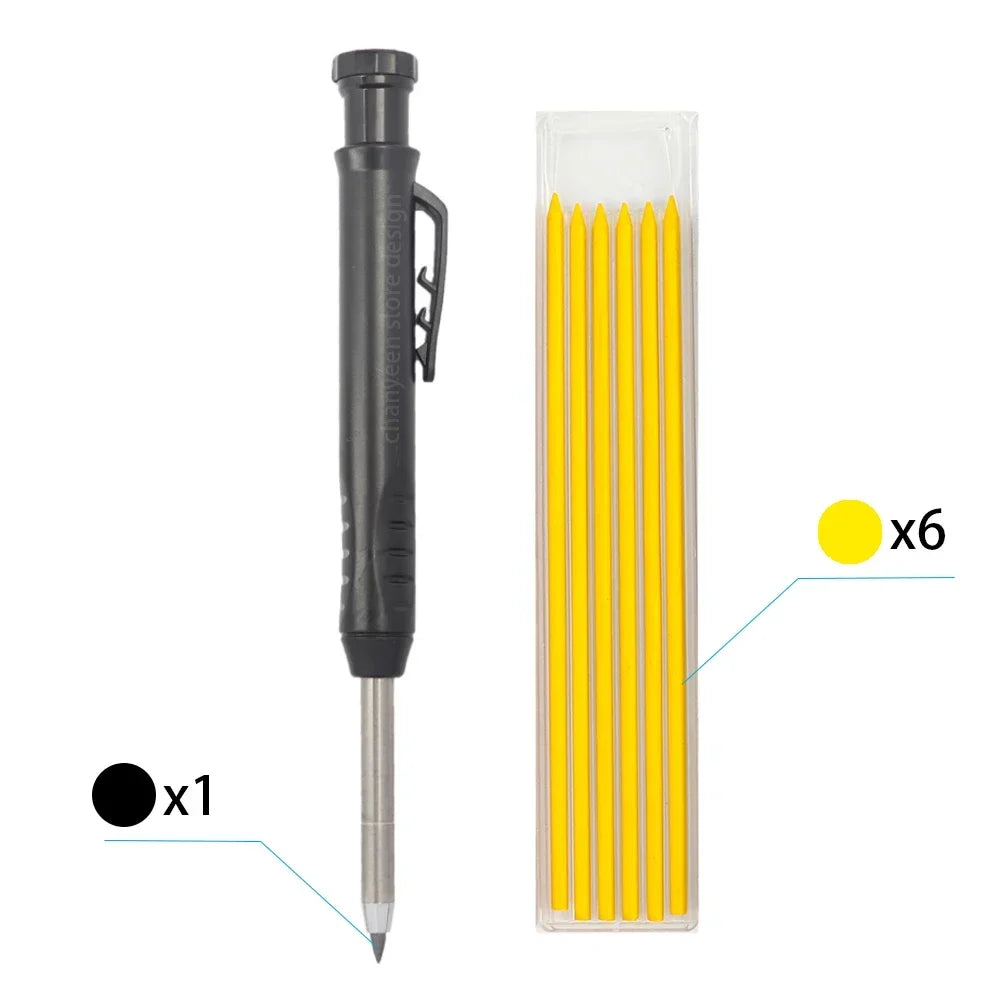 3-Color Carpenter Pencil Set with Sharpener & Refills - image 7