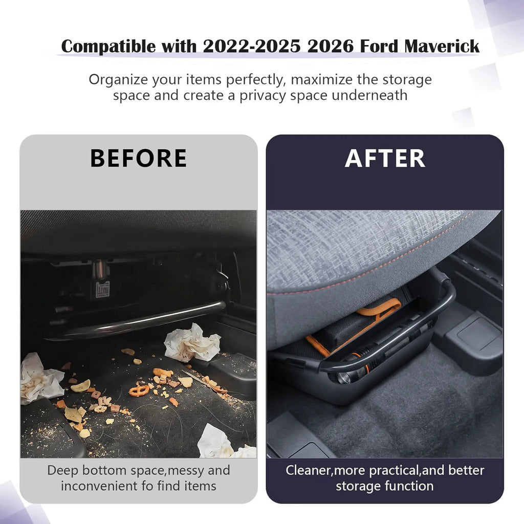 Under Seat Storage Tray for Ford Maverick 2022-2026 Manual Seats
