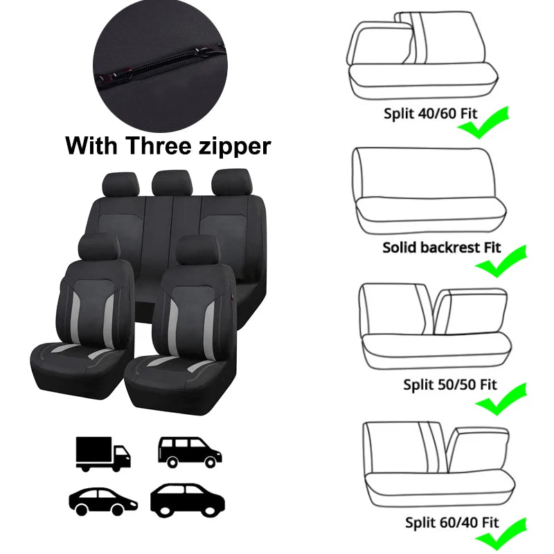 Universal Gray Mesh Car Seat Covers – Airbag Compatible - image 6