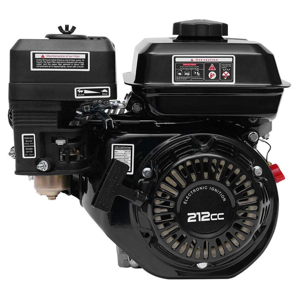212cc 7.5HP 4-Stroke OHV Gas Engine, Pull Start, 20 mm Shaft