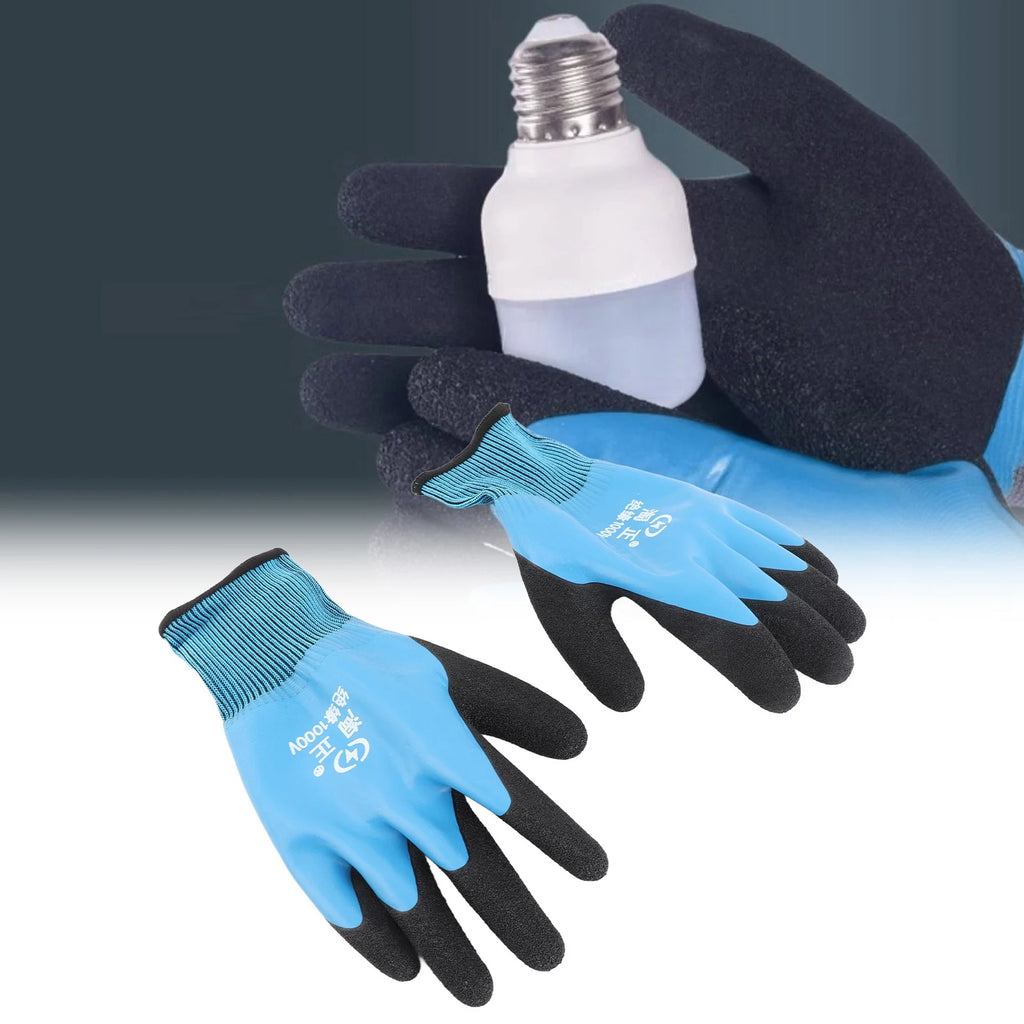 1000V Electrical Insulated Work Gloves Electrician's Rubber Safety Gloves 360° Voltage Insulation Approved For Home/Building