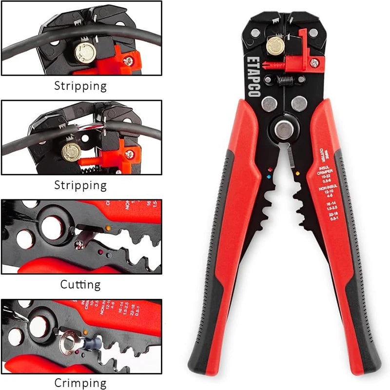 Self Adjusting Wire Stripper Tool with Wire Crimper and Cutters, Automatic Wire Stripper, Wire Stripper and Crimping Tool