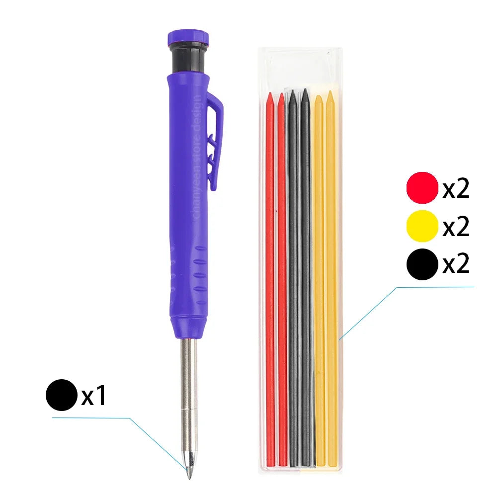 3-Color Carpenter Pencil Set with Sharpener & Refills - image 24