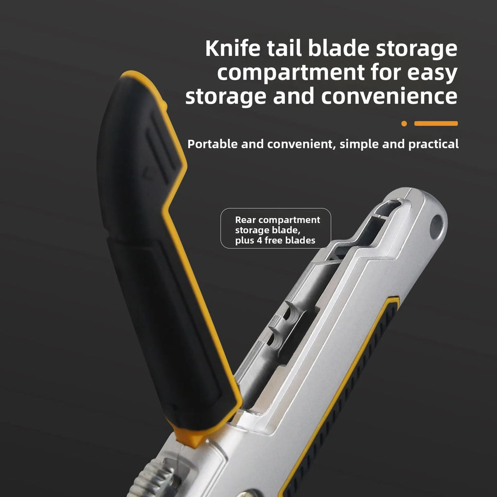 Decoration team Professional Tools Cutting Paring Knife Retractable Utility Knife Heavy Duty Zinc Alloy Box Cutter Utility knife